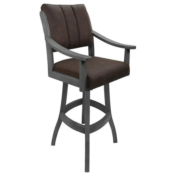 Casa 30" Solid Wood Bar Stool - Northwest Whiskey - Grey