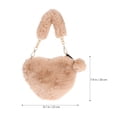 thumbnail image 6 of WRITWAA Khaki Furry Heart-Shaped Handbag - Convenient Size for Mobile Phone, Lipstick, and, 6 of 8