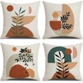 thumbnail image 1 of ORUYROP Boho Pillow Covers Throw Pillow Covers 18x18 Inch Decorative Pillow Covers Mid Century Modern Couch Pillow Covers Outdoor Pillow Covers Set of 4, 1 of 7