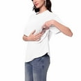 thumbnail image 7 of THDHVS Maternity Shirts for Women,Maternity T Shirts,Women Maternity Clothing Solid Color Short Sleeve Double-layer Nursing Top Multifunctional T-shirt White M, 7 of 7