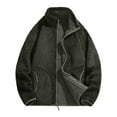 thumbnail image 4 of Txeol Mens Big and Tall Zip Up Fleece Jackets Long Sleeve Sherpa Lined Warm Coats Winter Thicken Outdoor Jacket with Pockets,Army Green,XXXL, 4 of 7