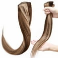 thumbnail image 5 of Benehair Clip In 100% Real Remy Human Hair Extensions Full Head Soft Straight Women Highlight Balayage Blonde Hair 7 Pcs, 5 of 9