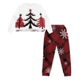 thumbnail image 5 of Yuyamidu Christmas Pajamas Sets for Women Size XL 2 PCS White Sleepwear Top and Red Long Pants with Pockets Xmas Tree Long Sleeve Pj Snowflake Crewneck Nightwear, 5 of 7