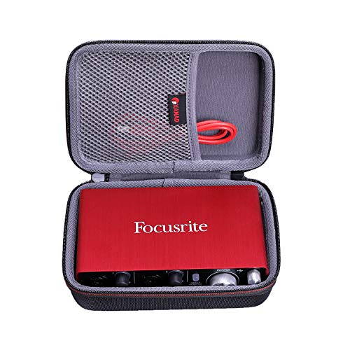Geekria Hard Case For Focusrite Scarlett 2i2 Audio Interface - Protective Travel Carrying Bag (Grey)-487775