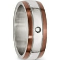 thumbnail image 5 of Stainless Steel Brushed/Polished Brown Ip 1/20Ct Diamond 8mm Band (Size 12.5) Made In China sr51-12.5, 5 of 5