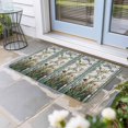 thumbnail image 2 of Vintage Floral Doormat Outdoor Entrance 24"x36", Retro Abstract Art Summer Flowers Watercolor Absorb Moisture Dirt Door Mats, Non-Slip Rubber Backing Floor Mats Indoor, Low-Profile Front Door Rugs, 2 of 9