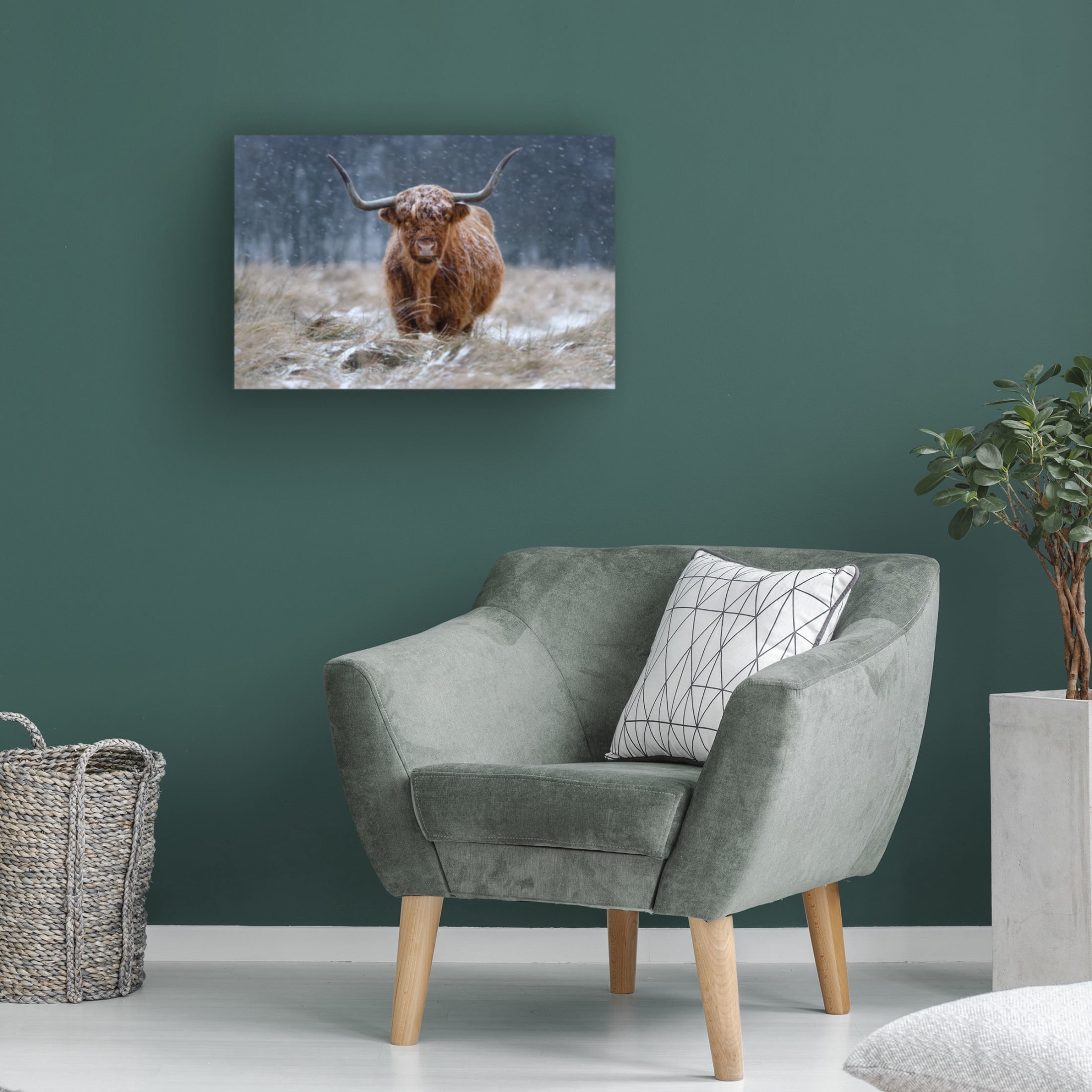 Richard Guijt 'Snowy Highland Cow' Canvas Art - 24 x 16 Inches