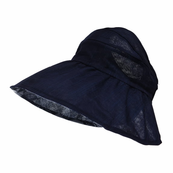 WITHMOONS Floral Ladies Sun Visor Hat with Floppy Wide Brim SL9710 (Navy)