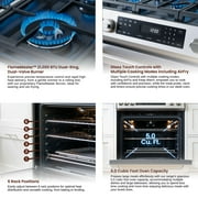 Rangaire RRG303GS 30 Glass Touch Gas Range Oven - Stainless Steel, Sealed Burners, True Convection, Self Cleaning, Easy Reach Racks