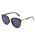 thumbnail image 3 of Gafas de sol de ojo de gato para mujer, espejo de conducción Vintage, lente plana reflectante, gafas de sol redondas para mujer, UV400, 3 of 4