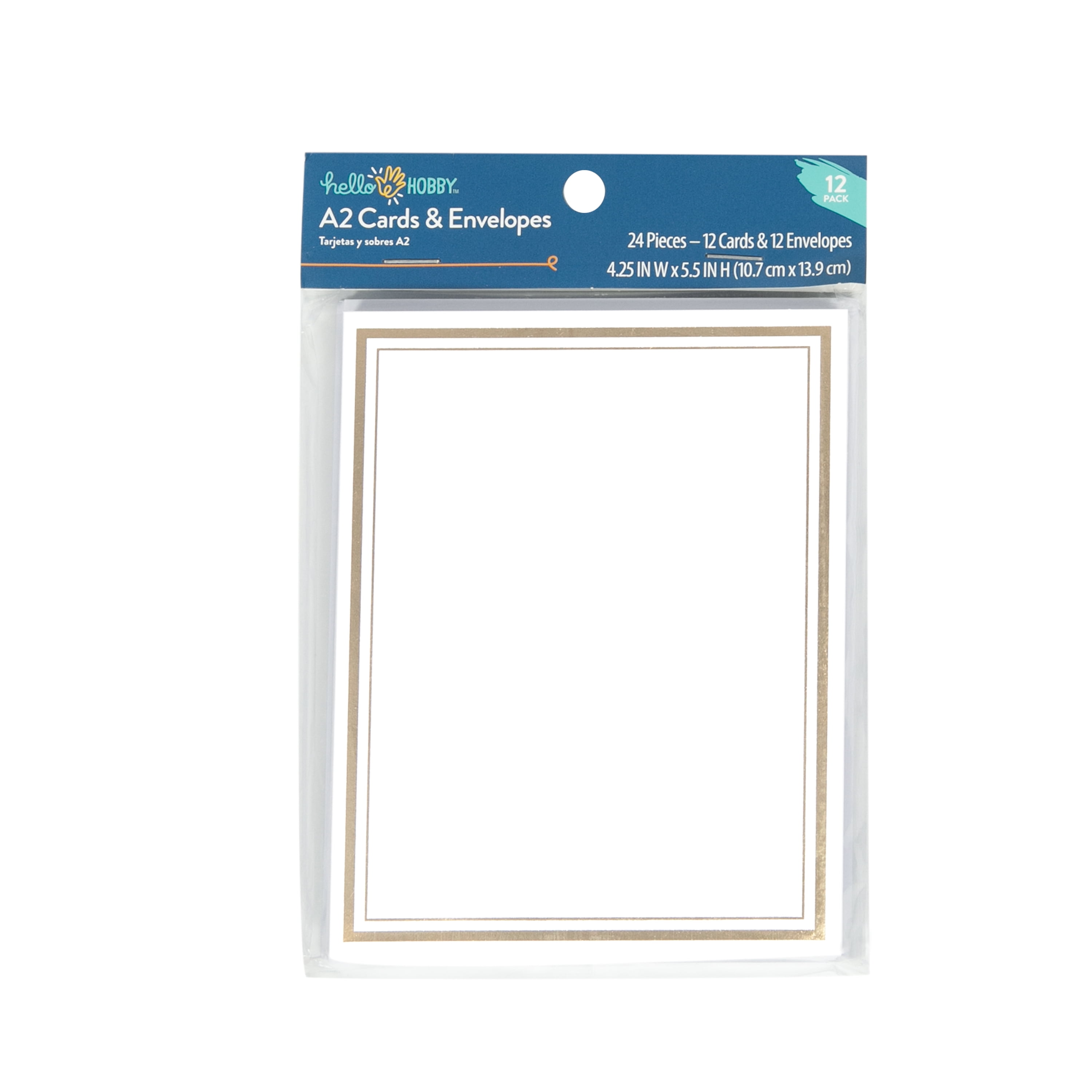 Hello Hobby A2 Blank All Occasion Greeting Cards, with Envelopes 4.25' x 5.5' (12 Count)