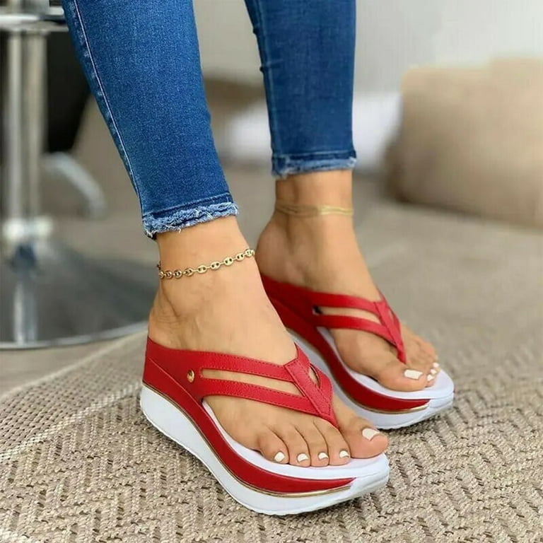 Noarlalf Slippers for Women Women s Fashion Summer Slope Heel
