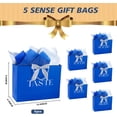 thumbnail image 2 of 5 Senses Gift Bags for Him Her Five Senses Sight Smell Touch Taste Sound Gift Bags with Ribbon Handles Tissue Paper Petals for Birthday Anniversary,Wedding,Valentine's Day(Blue,Sliver), 2 of 7