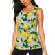 thumbnail image 1 of Fotbe Lemon Seamless Pattern Oil Painting Effect Blusas Sin Mangas para Mujer – Estilo Casual, Corte Suelto, Slim-Fit, Cuello Redondo Deportivo, Tops de Verano para Gimnasio y Yoga-Large, 1 of 7