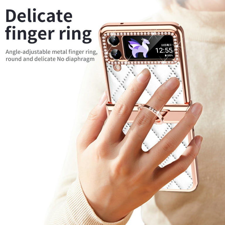 With Strap Finger Ring Case For Samsung Galaxy Z Flip 4 Case For