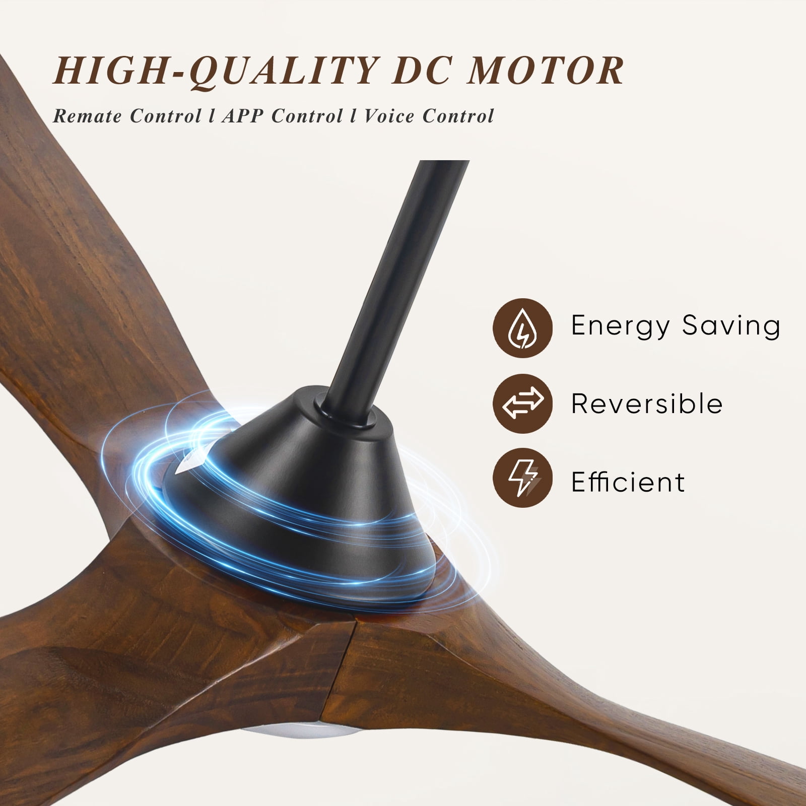 70 inch Farmhouse Wood Ceiling Fan with LED Light and APP Remote Control