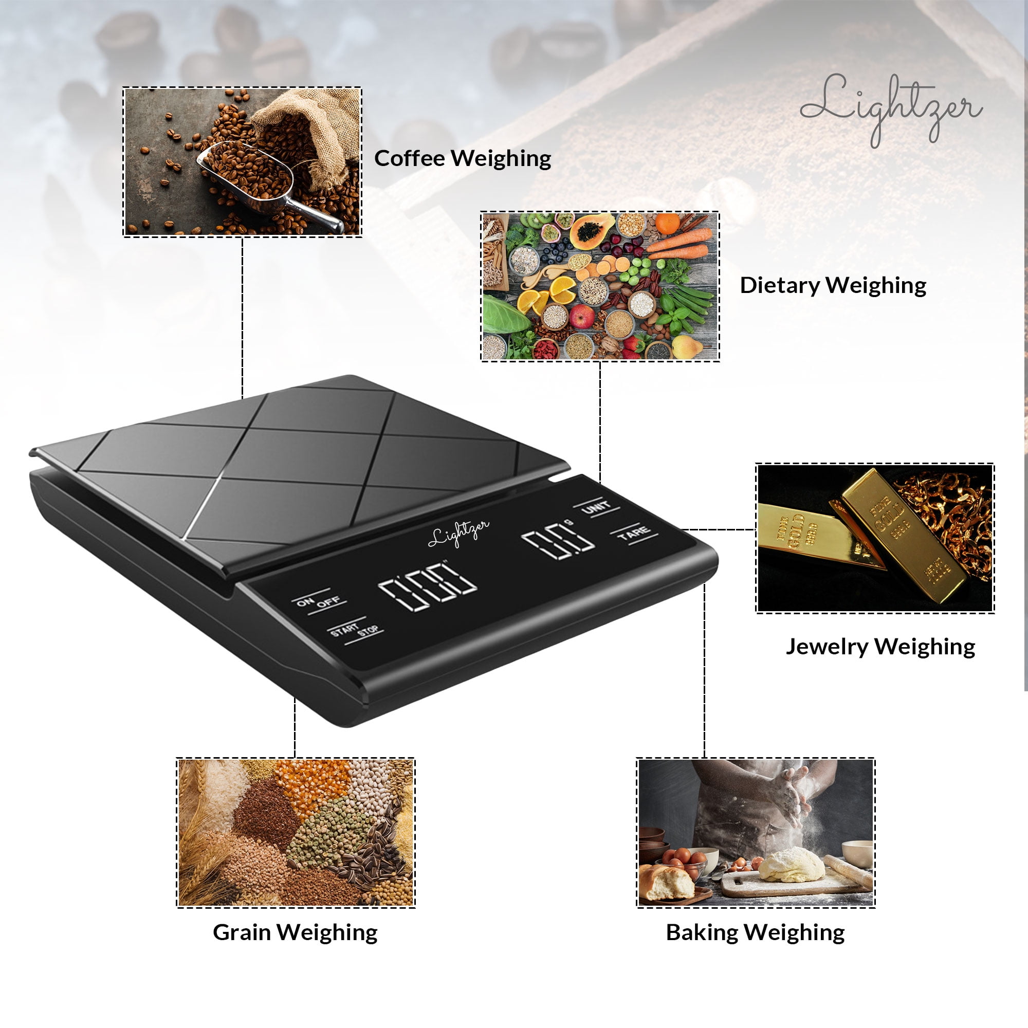 High Accuracy 3kg/0.1g Electronic Coffee Scale With Digital Kitchen Timer  For Kitchen And Home Use Battery Free From Cong09, $17.43