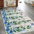 thumbnail image 3 of Blue Floral Spring Area Rug 3x5 Washable Rug Non Slip Summer Farmhouse Botanical Wooden Large Area Rug Indoor Floor Carpet for Entryway Bedroom Kitchen Living Room Home Office Dining Room Nursery, 3 of 8