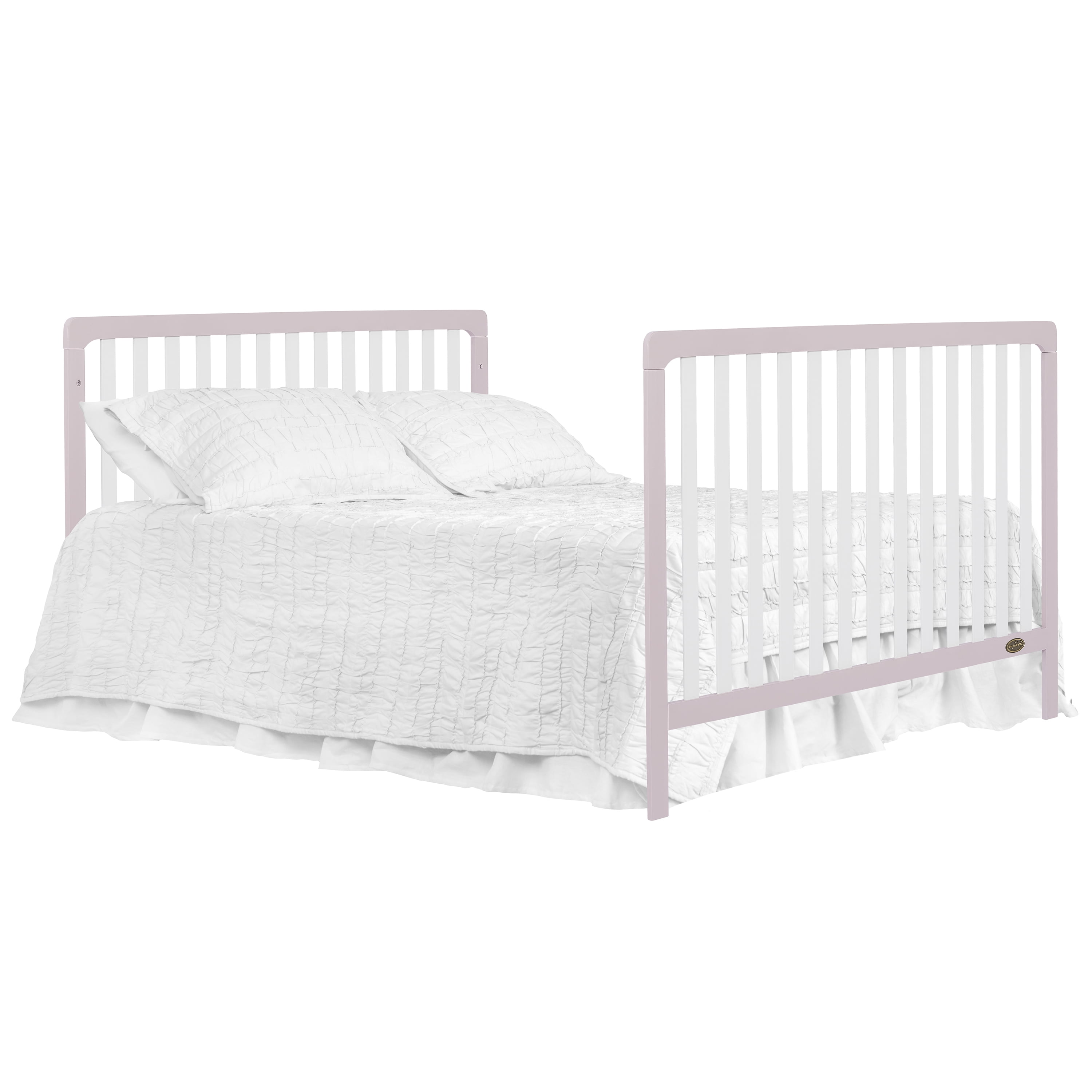 Dream On Me Ridgefield 5-in-1 Convertible Crib, Blush Pink and White
