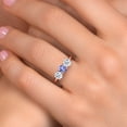 thumbnail image 4 of Gem Stone King 18K Rose Gold Plated Silver Blue Tanzanite and White Topaz Engagement Ring for Women | 1.66 Cttw | Round 5MM | Gemstone December Birthstone | Size 7, 4 of 6
