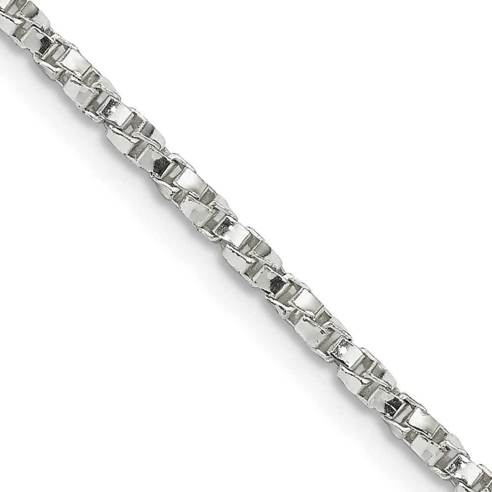 925 Sterling Silver 2.25mm Twisted Box Chain 24 Inch 