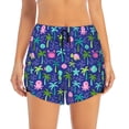 thumbnail image 2 of Uemuo sea animals with palm tree Pattern Women's Athletic Shorts High Waisted Running Shorts with Liner Pockets Gym Elastic Workout Shorts-XX-Large, 2 of 7