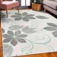 thumbnail image 3 of Floral Decorative Rug, Delicate Flowers with Swirling Ivy Branches Leaves Tulips Vintage Style of Art, Quality Carpet for Bedroom Dorm and Living Room, 6 Sizes, Mint Green, by Ambesonne, 3 of 4