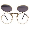 thumbnail image 2 of Retro Flip Cover Polarized Sunglasses for Men and Women, Metal Frame, Universal Fit, 130mm Width, 2 of 3