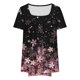 thumbnail image 5 of Tops Cortos para las Mujeres Impreso Cuello de Gran Tamaño Plisado Manga Corta Suelta Superior en Tamaños Más L-5xl, 5 of 9