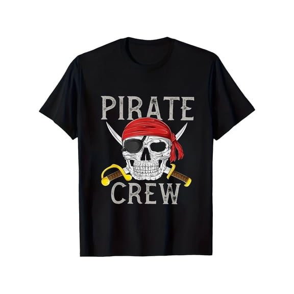 Boy's Cool Graphic Pirate Crew Skull T-Shirt