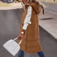thumbnail image 7 of ZHOUCHANKIDS Women's Long Quilted Puffer Vest Sleeveless Hooded Button Down Padded Coats Jacket Outerwear with Pockets A M, 7 of 7