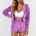 thumbnail image 2 of Women's Casual Hoodie Shorts Set Summer Athletic Wear Comfy Two Piece Outfit For Daily Campus, 2 of 2