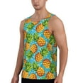 thumbnail image 2 of Wukai Pineapple Print Men’s Workout Tank Top Sleeveless Muscle T shirt Gym Running Fitness Tank Top-Large, 2 of 7