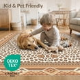 thumbnail image 4 of ODIKA 9'x12' Washable Area Rug Table Print Cow Geometric Edging Boho Inspired Fake That Feel for Great Room, Indoor Concept, Large Living Low Pile, Flatwoven, 4 of 7