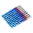 thumbnail image 4 of 10 piezas de fresa de 2 ranuras con cabezal plano en espiral y revestimiento azul de acero de tungsteno de 3,175 x 20 mm, 4 of 12