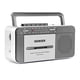 thumbnail image 1 of Reproductor de Cassette Boombox Retro con Radio AM/FM, Estéreo, Alimentado por AC o 4 Pilas C, Grabador Portátil de Cassettes Vintage con Altavoz Grande y Conector para Auriculares, 1 of 3