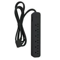 Globe Electric Designer Series 6-ft 6-Outlet Black Power Strip, 78438