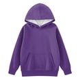 thumbnail image 3 of TQWQT Girls Oversized Dark Purple Hoodie Size 10-12 Plain Pullover Top Drawstring Long Sleeve Basic Kids Preppy Clothes Cute Hoodies 4-5 Years, 3 of 5