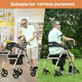 thumbnail image 4 of COSYWILL Rollator Walker with Seat,Foldable Mobility Walker with Durable Steel,Rolling Walker with 8" Wheels for All Terrain,Adjustable Height,300 lbs,Champagne, 4 of 8