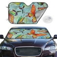 thumbnail image 2 of Balery Retro Seamless Flying Butterflies Windshield Sun Shade, Car Front Window Sunshade Cover ,Automotive Interior Portected Blocks Uv Rays For Car Pickup Truck Suv Accessories- Small, 2 of 7