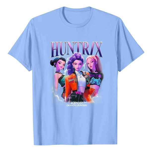 Women's pop singer Casual Cotton demon Print TOP,Short Sleeve Cartoon Graphic Tee for POP SINGER and Movie Fans M