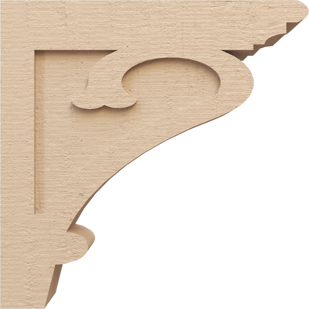 5"W x 20"D x 20"H Thin Mayflower Rough Cedar Woodgrain TimberThane Corbel, Primed Tan