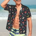 thumbnail image 5 of Lsque Forest Flora and Insects pattern Hawaiian Shirt for Men, Unisex Summer Beach Casual Short Sleeve Button Down Shirts-Small, 5 of 9