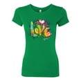 thumbnail image 2 of Colorful Rainbow Paint Love Streetwear Womens Slim Fit Junior Tee, Kelly, Small, 2 of 3