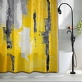 thumbnail image 2 of Abstract Gray Yellow Fabric Shower Curtain Oil Painting Washable Shower Curtains for Bathroom, Waterproof Bath Curtain with Hooks Home Decor 36x72in, 2 of 8