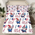 thumbnail image 2 of Feelyou Kawaii Cartoon Gnome Full Size Sheets, US Flag Love Heart Bed Sheets, Teens Kids Boys Girls Sheet Sets, Breathable Home Decor, 4pcs, 2 of 7
