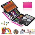 thumbnail image 2 of KINSPORY 139 pack Deluxe Portable Double Layers Coloring Drawing Kit with Sketch Pads, Art Set Gift for Artist Adults Beginners Kids (Pink), 2 of 7