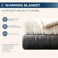 thumbnail image 7 of Westinghouse Flannel to Sherpa Electric Heated Blanket full size, 6 Heating Levels & 2-10 Hours Auto Shut off Setting, Reversible Heated Throw, Charcoal Grey, 7 of 7