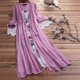 thumbnail image 2 of Dnzceghtig Qertyioot Boho Vestido Vintage De Manga 3/4 De Dos Piezas con Estampado De Flores Y Cuello Redondo para Mujer L, 2 of 4