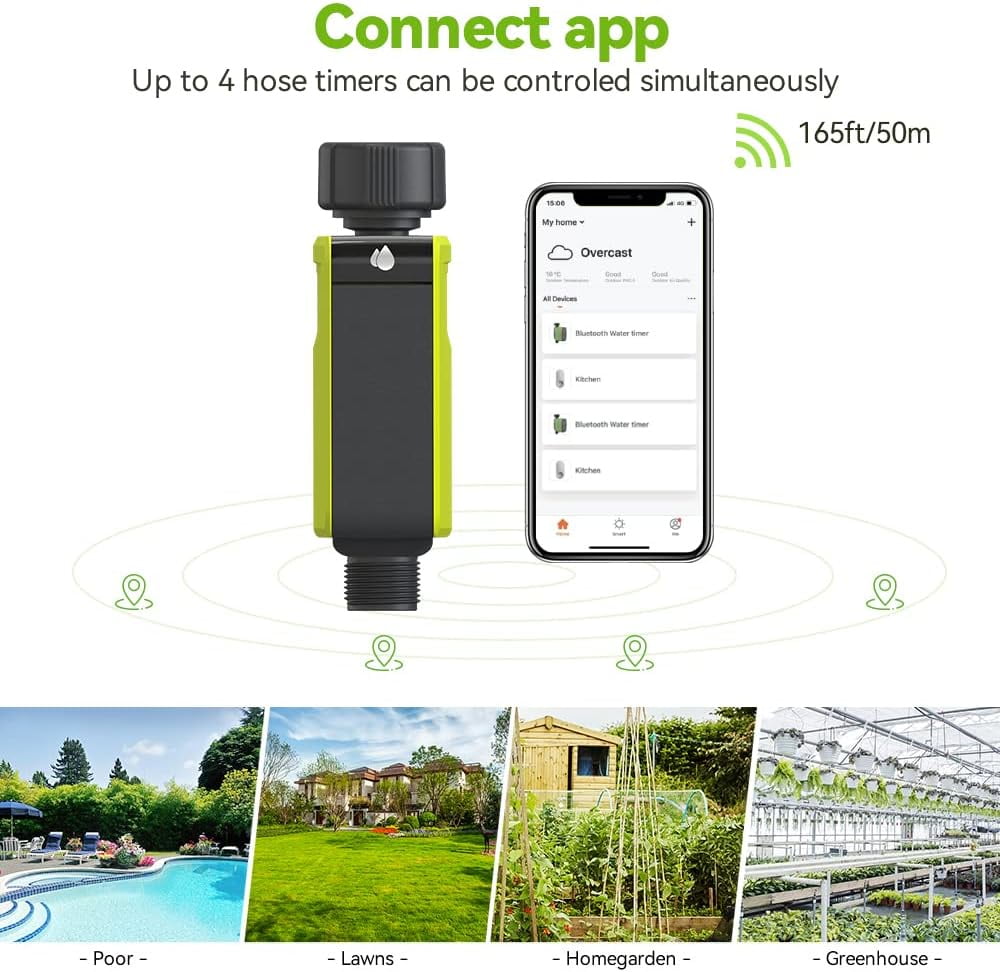 Nordic Hygge WiFi  Lawn Sprinkler Controller Irrigation System Valve Timer with WiFi Hub, App Control
